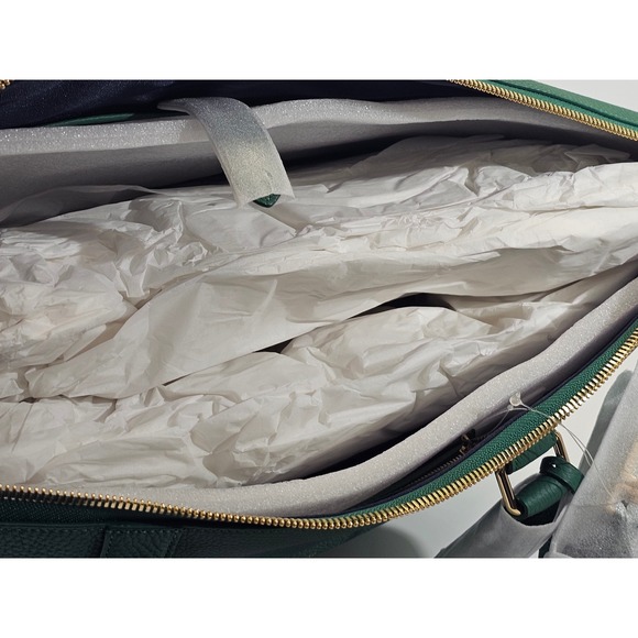 Maison de Sabre Large Leather Weekender Bag Emerald Green Duffel Tote Carry On - Picture 16 of 17